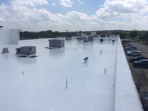 Completed Tropical 924 Silicone Roofing System Over A Modified Bitumen Roof